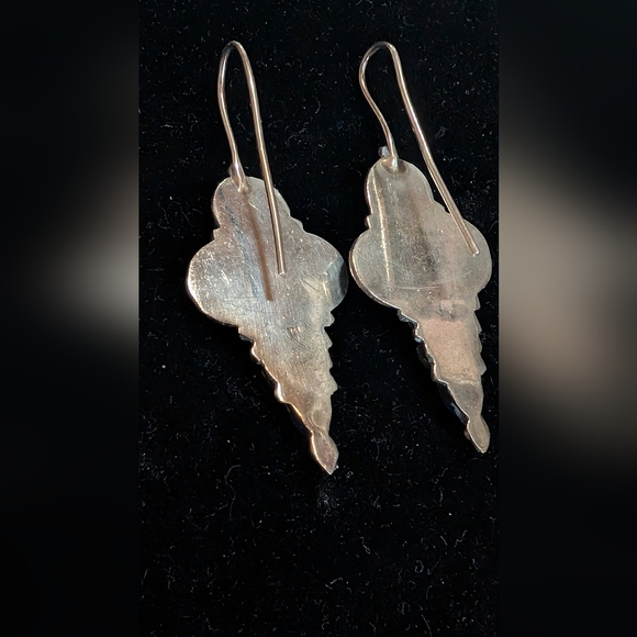 Silver and Blue Dangle Earrings - Picture 4 of 7